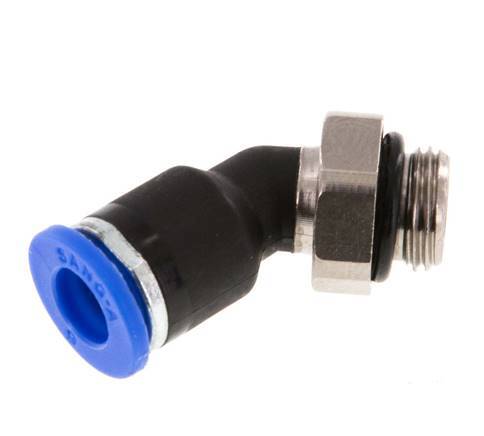 6mm x G1/8'' 45deg Elbow Push-in Fitting with Male Threads Brass/PA 66 NBR [2 Pieces]