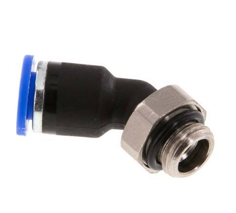 6mm x G1/8'' 45deg Elbow Push-in Fitting with Male Threads Brass/PA 66 NBR [2 Pieces]