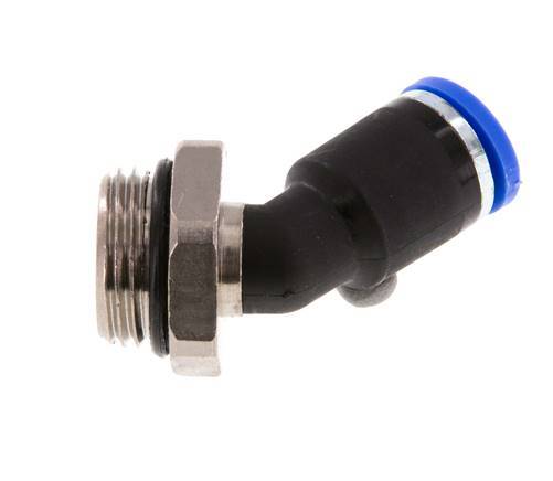 8mm x G3/8'' 45deg Elbow Push-in Fitting with Male Threads Brass/PA 66 NBR [2 Pieces]