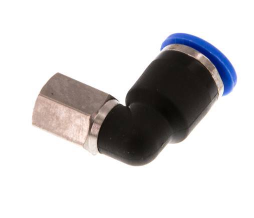 6mm x M 5 90deg Elbow Push-in Fitting with Female Threads Brass/PA 66 NBR Rotatable [2 Pieces]