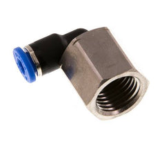 4mm x G1/4'' 90deg Elbow Push-in Fitting with Female Threads Brass/PA 66 NBR Rotatable [2 Pieces]