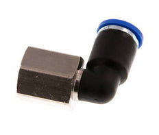 8mm x G1/4'' 90deg Elbow Push-in Fitting with Female Threads Brass/PA 66 NBR Rotatable [2 Pieces]