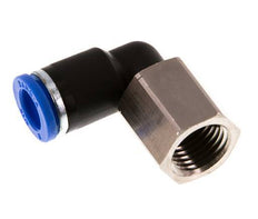 8mm x G1/4'' 90deg Elbow Push-in Fitting with Female Threads Brass/PA 66 NBR Rotatable [2 Pieces]