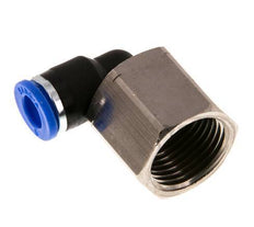 6mm x G3/8'' 90deg Elbow Push-in Fitting with Female Threads Brass/PA 66 NBR Rotatable [2 Pieces]