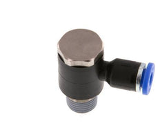 4mm x R1/8'' 90deg Elbow L-shape Push-in Fitting with Male Threads Brass/PA 66 NBR Rotatable [2 Pieces]