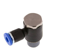 4mm x R1/8'' 90deg Elbow L-shape Push-in Fitting with Male Threads Brass/PA 66 NBR Rotatable [2 Pieces]