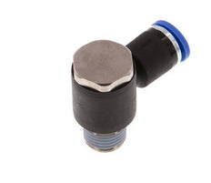 8mm x R1/4'' 90deg Elbow L-shape Push-in Fitting with Male Threads Brass/PA 66 NBR Rotatable [2 Pieces]