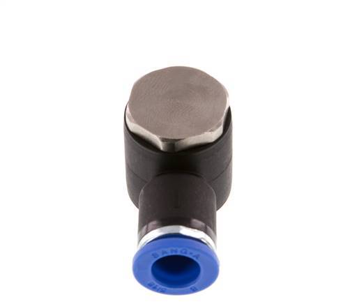 8mm x R1/4'' 90deg Elbow L-shape Push-in Fitting with Male Threads Brass/PA 66 NBR Rotatable [2 Pieces]
