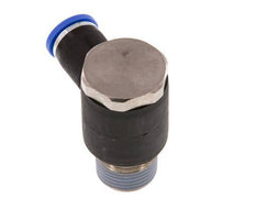 8mm x R3/8'' 90deg Elbow L-shape Push-in Fitting with Male Threads Brass/PA 66 NBR Rotatable [2 Pieces]