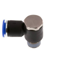 12mm x R3/8'' 90deg Elbow L-shape Push-in Fitting with Male Threads Brass/PA 66 NBR Rotatable