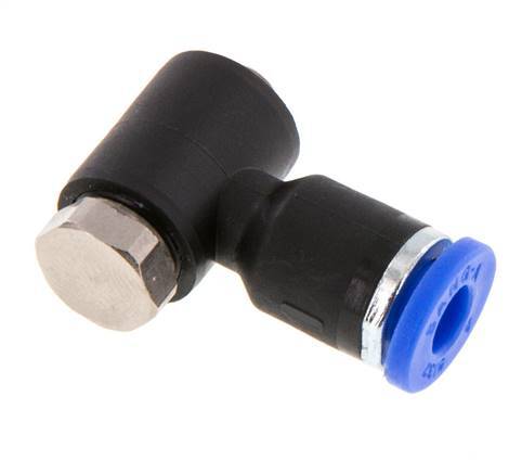 4mm x M 5 90deg Elbow L-shape Push-in Fitting with Male Threads Brass/PA 66 NBR Rotatable [2 Pieces]