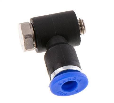 4mm x M 5 90deg Elbow L-shape Push-in Fitting with Male Threads Brass/PA 66 NBR Rotatable [2 Pieces]