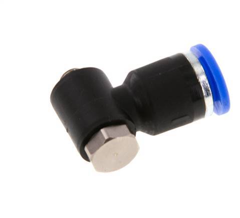 6mm x M 5 90deg Elbow L-shape Push-in Fitting with Male Threads Brass/PA 66 NBR Rotatable [2 Pieces]