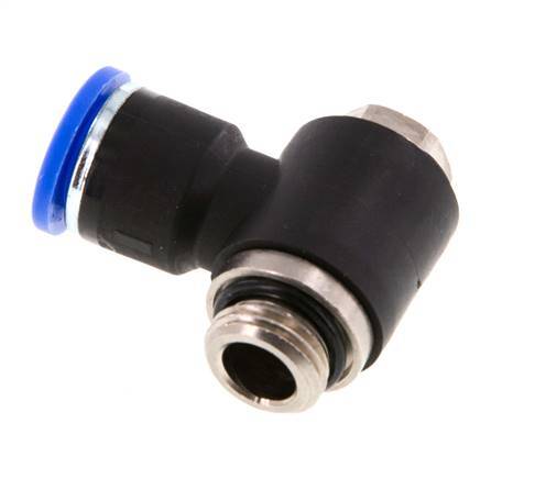 10mm x G1/4'' 90deg Elbow L-shape Push-in Fitting with Male Threads Brass/PA 66 NBR Rotatable [2 Pieces]