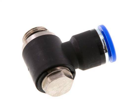 10mm x G1/4'' 90deg Elbow L-shape Push-in Fitting with Male Threads Brass/PA 66 NBR Rotatable [2 Pieces]