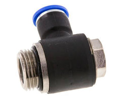 10mm x G1/2'' 90deg Elbow L-shape Push-in Fitting with Male Threads Brass/PA 66 NBR Rotatable