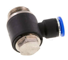 10mm x G1/2'' 90deg Elbow L-shape Push-in Fitting with Male Threads Brass/PA 66 NBR Rotatable