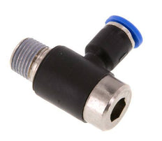 4mm x R1/8'' 90deg Elbow L-shape Push-in Fitting with Male Threads Brass/PA 66 NBR Inner Hexagon Rotatable [2 Pieces]