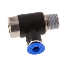 4mm x R1/8'' 90deg Elbow L-shape Push-in Fitting with Male Threads Brass/PA 66 NBR Inner Hexagon Rotatable [2 Pieces]