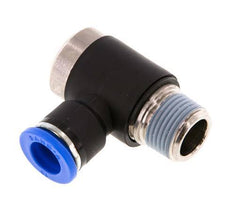 10mm x R3/8'' 90deg Elbow L-shape Push-in Fitting with Male Threads Brass/PA 66 NBR Inner Hexagon Rotatable