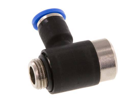 4mm x G1/8'' 90deg Elbow L-shape Push-in Fitting with Male Threads Brass/PA 66 NBR Inner Hexagon Rotatable [2 Pieces]