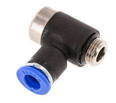 6mm x G1/8'' 90deg Elbow L-shape Push-in Fitting with Male Threads Brass/PA 66 NBR Inner Hexagon Rotatable [2 Pieces]