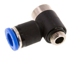 8mm x G1/8'' 90deg Elbow L-shape Push-in Fitting with Male Threads Brass/PA 66 NBR Inner Hexagon Rotatable [2 Pieces]