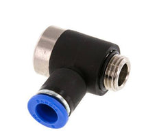 8mm x G1/4'' 90deg Elbow L-shape Push-in Fitting with Male Threads Brass/PA 66 NBR Inner Hexagon Rotatable [2 Pieces]