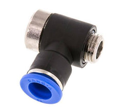 10mm x G1/4'' 90deg Elbow L-shape Push-in Fitting with Male Threads Brass/PA 66 NBR Inner Hexagon Rotatable