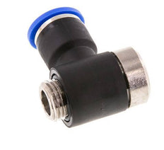 10mm x G1/4'' 90deg Elbow L-shape Push-in Fitting with Male Threads Brass/PA 66 NBR Inner Hexagon Rotatable