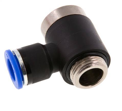 10mm x G3/8'' 90deg Elbow L-shape Push-in Fitting with Male Threads Brass/PA 66 NBR Inner Hexagon Rotatable