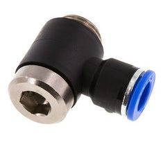 10mm x G3/8'' 90deg Elbow L-shape Push-in Fitting with Male Threads Brass/PA 66 NBR Inner Hexagon Rotatable