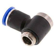 12mm x G3/8'' 90deg Elbow L-shape Push-in Fitting with Male Threads Brass/PA 66 NBR Inner Hexagon Rotatable
