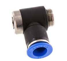 12mm x G3/8'' 90deg Elbow L-shape Push-in Fitting with Male Threads Brass/PA 66 NBR Inner Hexagon Rotatable