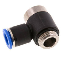 12mm x G1/2'' 90deg Elbow L-shape Push-in Fitting with Male Threads Brass/PA 66 NBR Inner Hexagon Rotatable