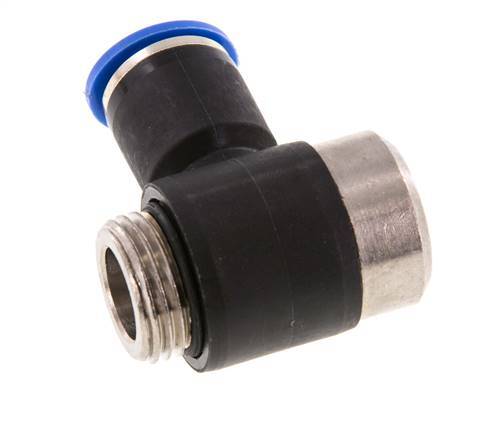 12mm x G1/2'' 90deg Elbow L-shape Push-in Fitting with Male Threads Brass/PA 66 NBR Inner Hexagon Rotatable