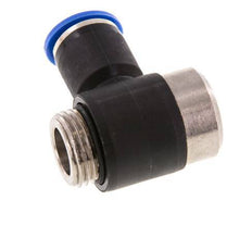 12mm x G1/2'' 90deg Elbow L-shape Push-in Fitting with Male Threads Brass/PA 66 NBR Inner Hexagon Rotatable