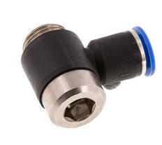 12mm x G1/2'' 90deg Elbow L-shape Push-in Fitting with Male Threads Brass/PA 66 NBR Inner Hexagon Rotatable