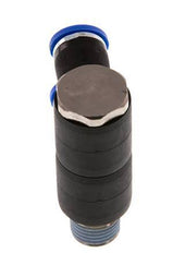 8mm x R1/4'' 2-way Manifold Push-in Fitting with Male Threads Brass/PA 66 NBR Rotatable