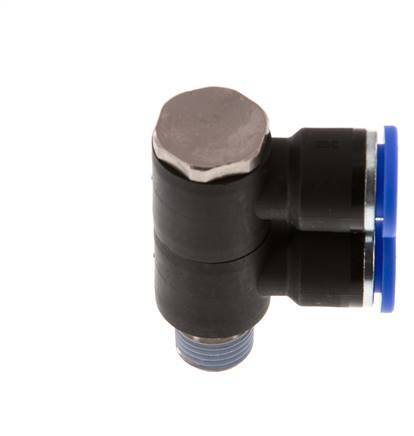 10mm x R1/4'' 2-way Manifold Push-in Fitting with Male Threads Brass/PA 66 NBR Rotatable
