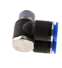 12mm x R3/8'' Double 90deg Elbow Push-in Fitting with Male Threads Brass/PA 66 NBR Rotatable