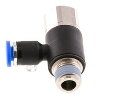4mm x R1/8'' Elbow Push-in Fitting with Male-Female Threads Brass/PA 66 NBR Rotatable [2 Pieces]