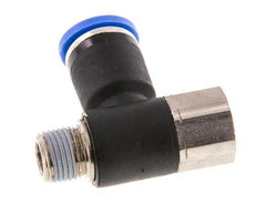 8mm x R1/8'' Elbow Push-in Fitting with Male-Female Threads Brass/PA 66 NBR Rotatable [2 Pieces]