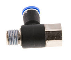 8mm x R1/4'' Elbow Push-in Fitting with Male-Female Threads Brass/PA 66 NBR Rotatable [2 Pieces]