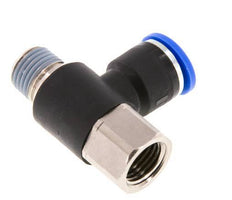 10mm x R1/4'' Elbow Push-in Fitting with Male-Female Threads Brass/PA 66 NBR Rotatable