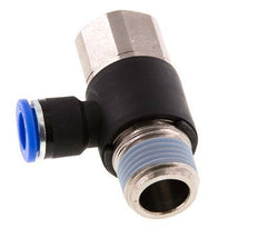 10mm x R1/2'' Elbow Push-in Fitting with Male-Female Threads Brass/PA 66 NBR Rotatable