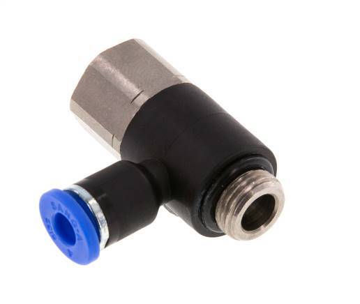 4mm x G1/8'' Elbow Push-in Fitting with Male-Female Threads Brass/PA 66 NBR [2 Pieces]