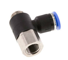6mm x G1/8'' Elbow Push-in Fitting with Male-Female Threads Brass/PA 66 NBR [2 Pieces]