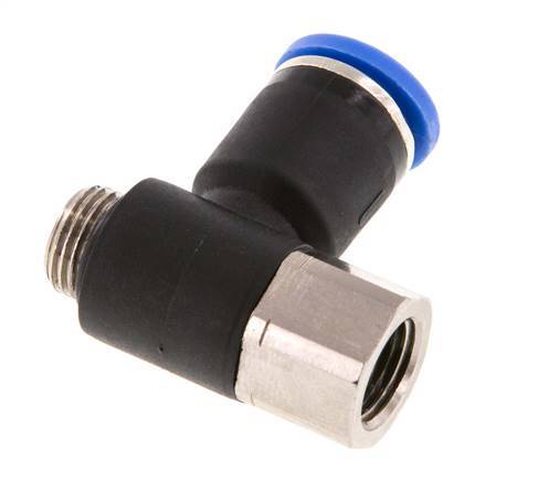 8mm x G1/8'' Elbow Push-in Fitting with Male-Female Threads Brass/PA 66 NBR [2 Pieces]