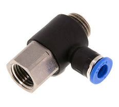 6mm x G1/4'' Elbow Push-in Fitting with Male-Female Threads Brass/PA 66 NBR [2 Pieces]
